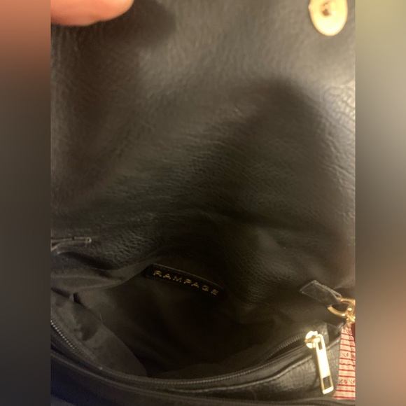 Brand New with tags Rampage Black Crossbody Bag with Gold Accents - Picture 8 of 10